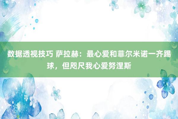 数据透视技巧 萨拉赫：最心爱和菲尔米诺一齐踢球，但咫尺我心爱努涅斯