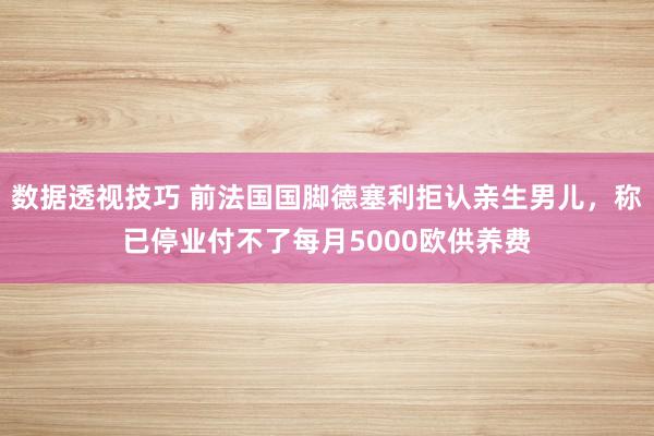 数据透视技巧 前法国国脚德塞利拒认亲生男儿，称已停业付不了每月5000欧供养费