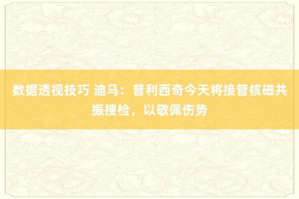 数据透视技巧 迪马：普利西奇今天将接管核磁共振搜检，以敬佩伤势