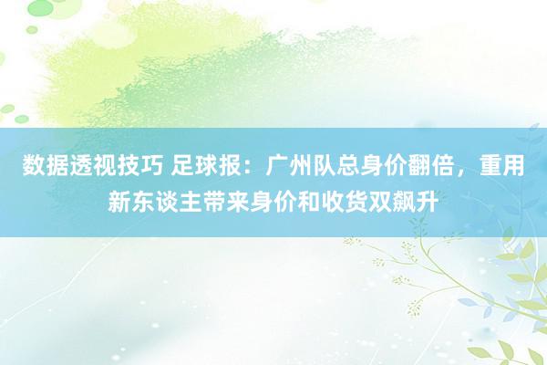 数据透视技巧 足球报：广州队总身价翻倍，重用新东谈主带来身价和收货双飙升