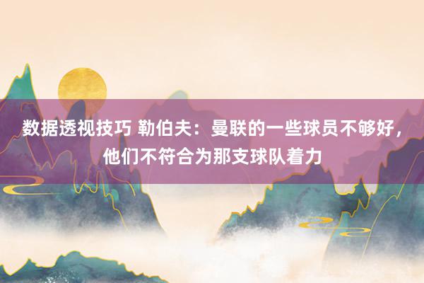 数据透视技巧 勒伯夫：曼联的一些球员不够好，他们不符合为那支球队着力