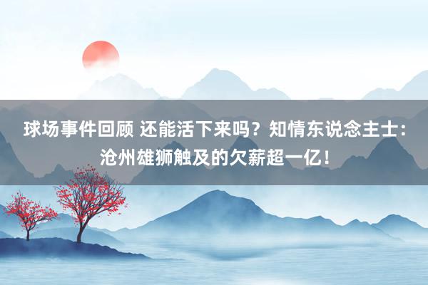 球场事件回顾 还能活下来吗？知情东说念主士：沧州雄狮触及的欠薪超一亿！