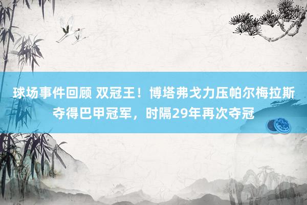 球场事件回顾 双冠王！博塔弗戈力压帕尔梅拉斯夺得巴甲冠军，时隔29年再次夺冠