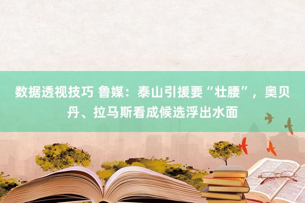 数据透视技巧 鲁媒：泰山引援要“壮腰”，奥贝丹、拉马斯看成候选浮出水面