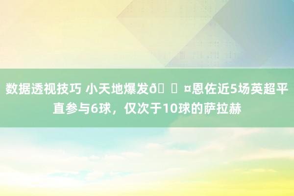 数据透视技巧 小天地爆发😤恩佐近5场英超平直参与6球，仅次于10球的萨拉赫